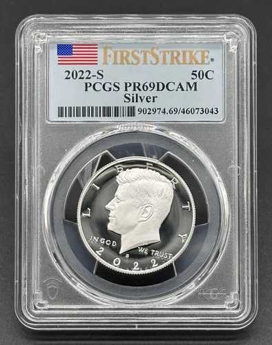アメリカ銀貨 2022-S 50C グレード付き ケネディ プルーフコイン PCGS PR69DCAM 38,610円