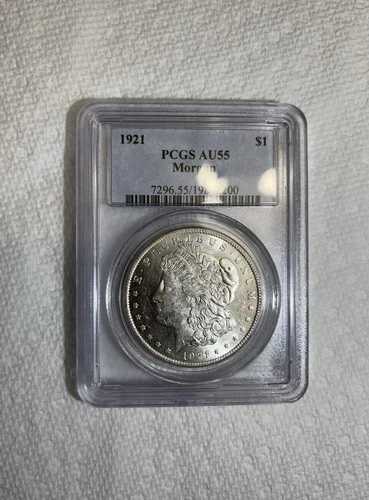 1921-P 1ドル モルガン銀貨 PCGS AU 55