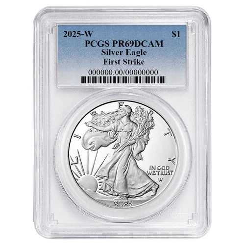 2025-W $1 1オンス プルーフ アメリカンシルバーイーグル PCGS PR69DCAM FS ブルーラベル