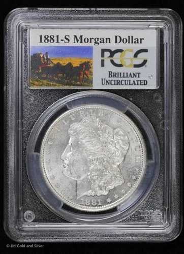 1881-S 1ドル モルガン銀貨 PCGS ブリリアント 未流通