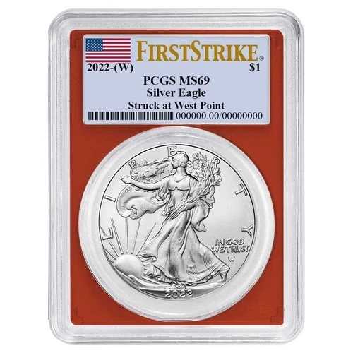 2022年 (W) 1ドル アメリカン シルバー イーグル PCGS MS69 FS フラッグラベル レッドフレーム