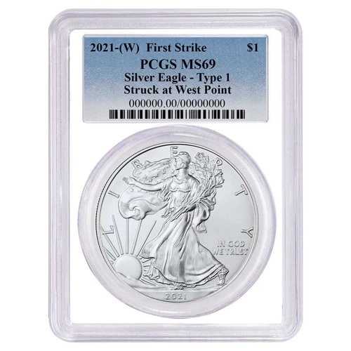 2021年 (W) $1 タイプ1 アメリカンシルバーイーグル PCGS MS69 FS ブルーラベル ホワイトフレーム