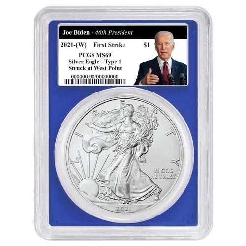 2021年 (W) $1 1オンス T-1 アメリカンシルバーイーグル PCGS MS69 FS バイデン第46代大統領