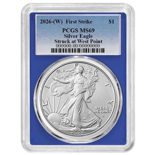 2026年 (W) 1ドル アメリカン シルバー イーグル PCGS MS69 FS ブルーラベル ブルーフレーム