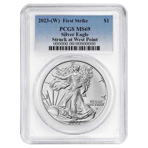 2023年 (W) 1ドル アメリカン シルバー イーグル PCGS MS69 FS ブルーラベル ホワイトフレーム