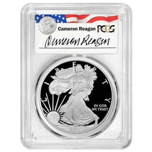 2020-W プルーフ $1 アメリカン シルバー イーグル PCGS PR69DCAM キャメロン・レーガン レガシーシリーズ 45,045円
