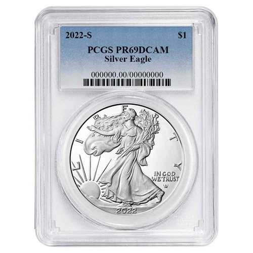2022-S プルーフ 1ドル アメリカン シルバー イーグル PCGS PR69DCAM ブルーラベル