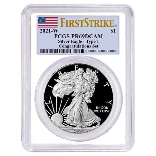 2021-W プルーフ $1 タイプ1 アメリカンシルバーイーグル コングラチュレーションセット PCGS PR69DCAM