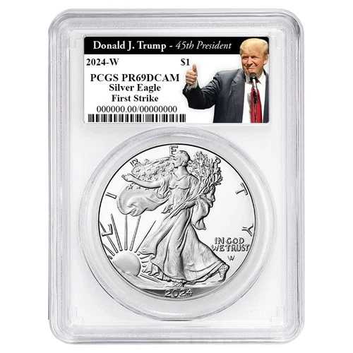 2024-W プルーフ 1ドル アメリカン シルバー イーグル PCGS PR69DCAM FS トランプ第45代大統領