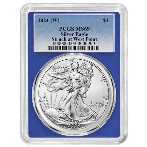 2024年 (W) 1ドル アメリカン シルバー イーグル PCGS MS69 ブルーラベル ブルーフレーム