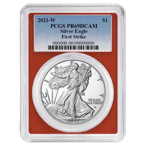 2023-W $1 1オンス プルーフ アメリカンシルバーイーグル PCGS PR69DCAM FS ブルーラベル レッドフレーム
