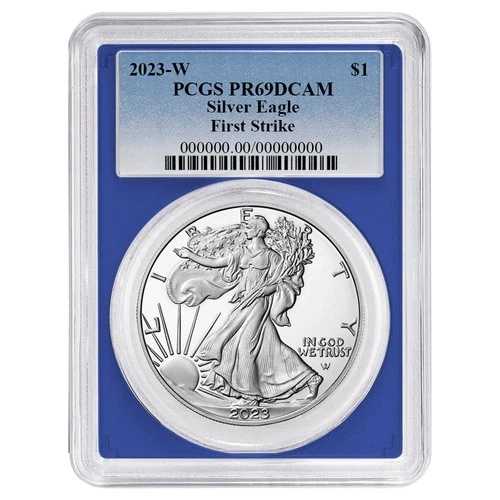2023-W プルーフ 1ドル アメリカン シルバー イーグル PCGS PR69DCAM FS ブルーラベル ブルーフレーム