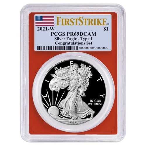 2021-W $1 1オンス T1 プルーフ アメリカンシルバーイーグル コングラチュレーションセット PCGS PR69DCAM