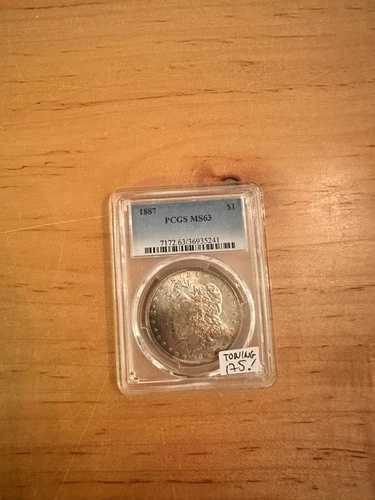 1887年 1ドル 米国モルガンドル MS 63 PCGS グレーデッド トーニング 56,100円