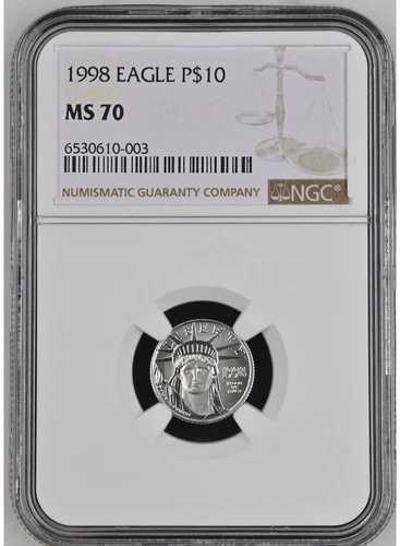 1998年 1/10オンス プラチナ 10ドル イーグル NGC MS 70 540,760円