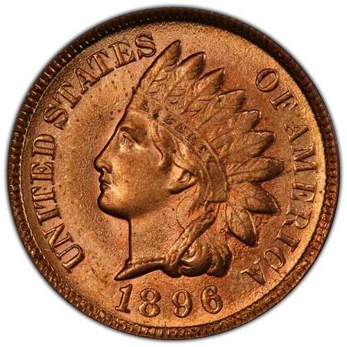 1896 年 1 セント インディアン ヘッド セント PCGS MS66 RD - 素晴らしい打感の明るいファイア レッドの宝石!