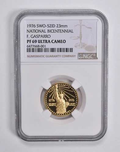 PF69 UCAM 1976 建国200周年 F. ガスパロ 23mm ラウンド SWO-52ID NGC *6468