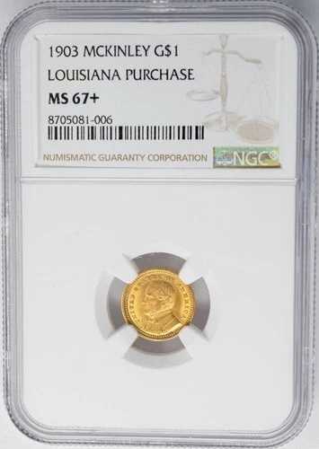 1903年 マッキンリー金貨 ルイジアナ買収 MS67+ NGC 949947-15