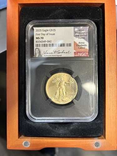 2025年アメリカン・ゴールド・イーグル $25 NGC MS70 FDI アンナ・カブラル サイン入り LOW POP \u003d 103