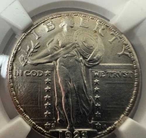 1923-S NGC MS 63+FH スタンディングリバティクォーター 25セント 希少なキーデート ?? オファー