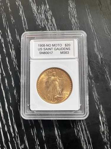 1908年 20ドル セント・ゴーデンズ金貨 MS63 NGC
