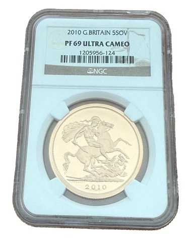 イギリス 2010年 5ポンド金貨 ソブリン金貨 NGC PF69UC