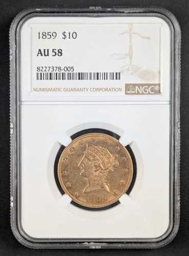 1859年 10ドル リバティヘッド ゴールドイーグル NGC AU 58 999,075円