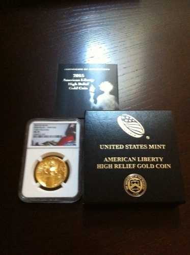 American Liberty 2015 W ハイリリーフ ゴールド コイン NGC MS70 初期リリース MS 70-