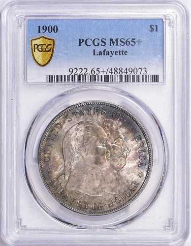 1900 年ラファイエット記念ドル MS-65+ PCGS 認定 - カラー!