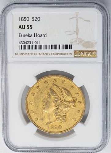 1850年 20ドル金貨 リバティ・ユーレカ AU55 NGC 951020-47