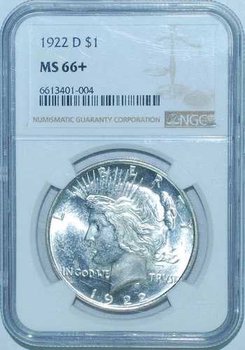 1922年 D NGC MS66+ ピースシルバーダラー
