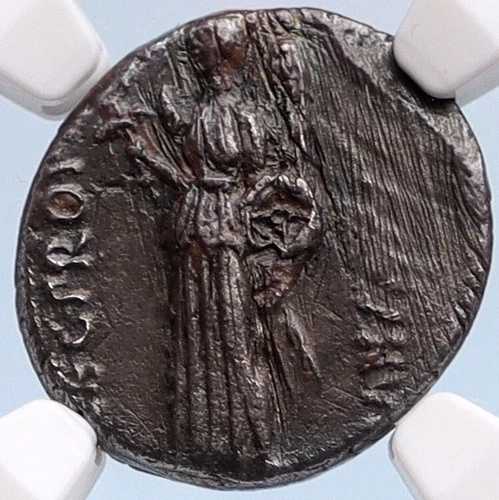 メテッルス・スキピオ ユリウス・カエサルの敵 紀元前47年 古代ローマ銀貨 NGC i59973