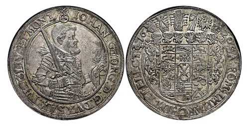 ドイツの聖ザクセン＝アルベルティーネ。ヨハン・ゲオルク1世（1620年）HvR 白鳥 Dav.-7591