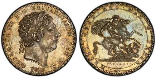 イギリス。ジョージ3世。1819年 LIX ARクラウン。PCGS MS63。S-3787; Dav.-103