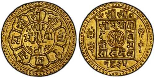ネパール。シャー王朝。 SE 1825 (1903) AV トラ。 PCGS MS66 KM 674.3; FR-16