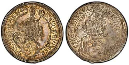 オーストリアの聖ザルツブルク、パリ、フォン・ロドロン、1681年（1648年）ターラー、PCGS MS62 C/M Dav-3504