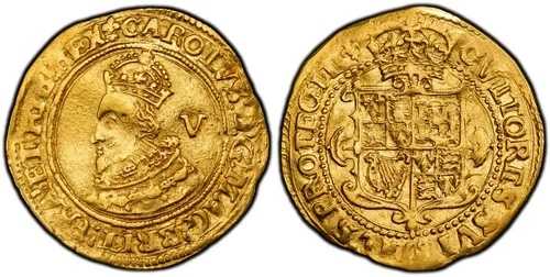 イングランド チャールズ1世 (1625)-(Lis) AV Crown. PCGS AU55 ロンドン S-2709; North 2179