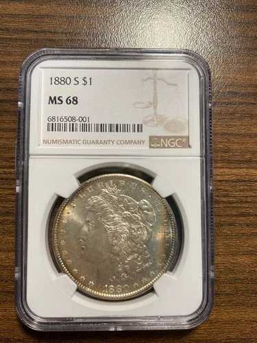 1880-S モルガン銀貨 $1 NGC ミントステート 68 MS 68 希少 スーパーハイグレード