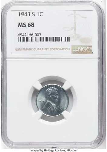 1943年 S 1C リンカーンセント ウィートスチール NGC MS68 認定グレード 非常に希少な品｜WORLD RESOURCE【QUEEN店】