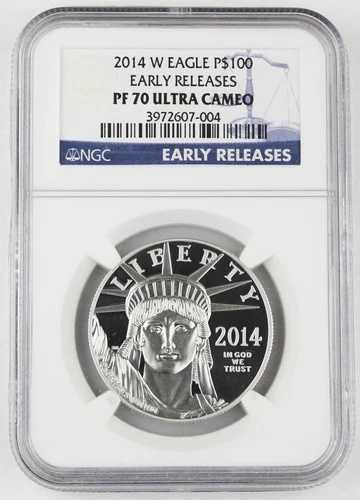 2014 W $100 1オンス 9995 プラチナ アメリカンイーグル プルーフコイン NGC PF70 UC ER キー日付|WORLD RESOURCE【QUEEN店】
