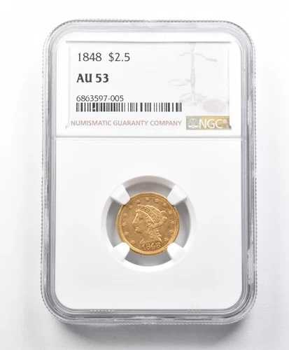 AU53 1848 $2.50 リバティヘッド ゴールド クォーターイーグル NGC *1529