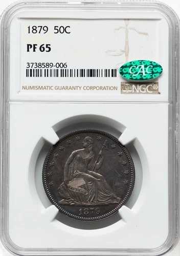 1879年 ハーフドル 50セント銀貨 自由の女神像 NGC PR65 CAC 調色 発行枚数1100枚 希少｜WORLD RESOURCE【QUEEN店】