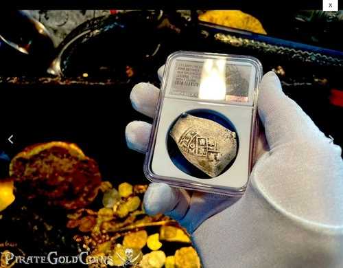 メキシコ 1713年 フルデイト 1715年 プレート 艦隊難破船 8レアル NGC 海賊銀貨