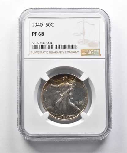 PF68 1940年ウォーキング・リバティ・ハーフダラー NGC レインボートーン *9940｜WORLD RESOURCE【QUEEN店】