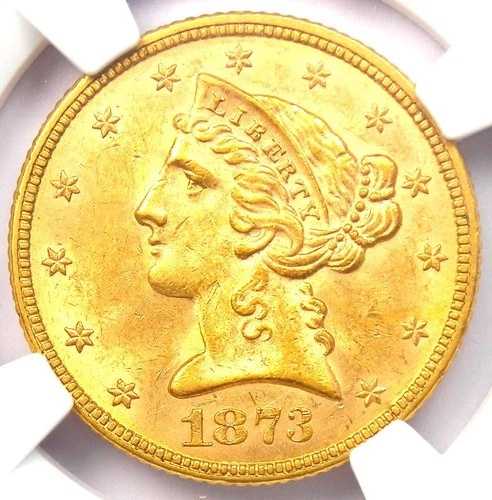 1873 年リバティ ゴールド ハーフ イーグル 5 ドル コイン - NGC MS63+ プラス グレード - 6,000 ドル相当!|WORLD RESOURCE【QUEEN店】