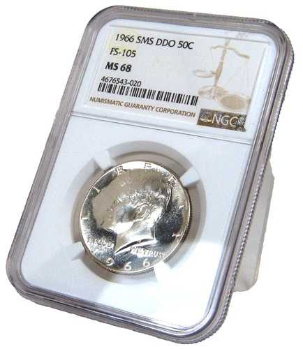 1966 SMS DDO 50C FS-105 MS-68 ケネディ ハーフ ダラー 希少 バラエティ トップ ポップ!｜WORLD RESOURCE【QUEEN店】