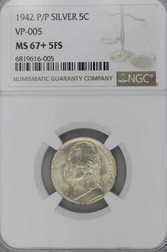 1942年 P/P VP-005 または FS 501 ジェファーソン MS67+ 5FS #1 トップポップ DoubleJCoinsJL1100-223｜WORLD RESOURCE【QUEEN店】 712,360円