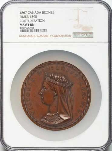 カナダ - 1867年ビクトリア「カナダ連合」メダル NGC MS63 - 巨大サイズ|WORLD RESOURCE【QUEEN店】