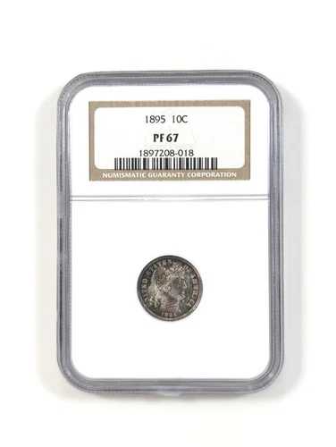 1895年 バーバーダイム 10セント NGC PF67 トーン ?? プルーフ PR67 - 発行枚数 880枚