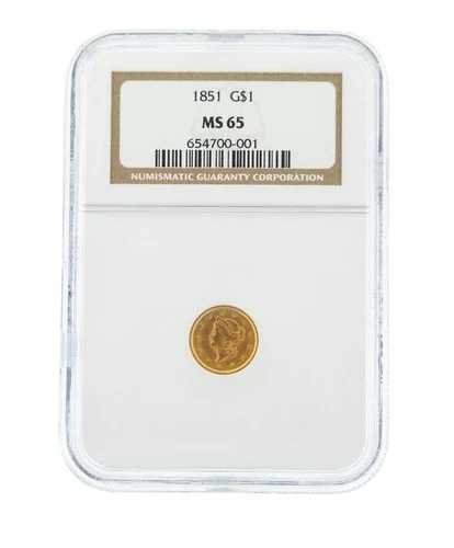 1851年 G$1 NGC MS 65 1ドル リバティヘッド金貨